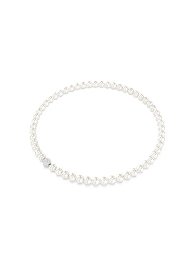 SWAROVSKI  Matrix All Around Magnetic White Pearl Rhodium Plated Necklace for Women | Best Price UAE